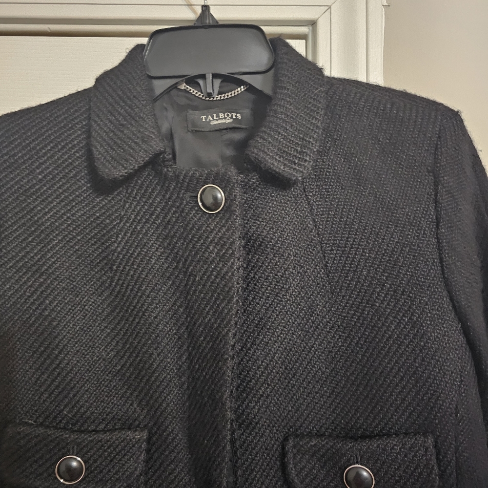 Talbots Black Wool Tweed Jacket - image 3